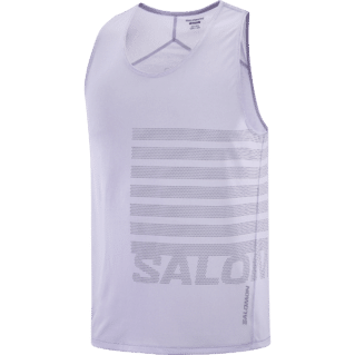 Salomon Sense aero singlet gfx heren - BLAUW - Heren