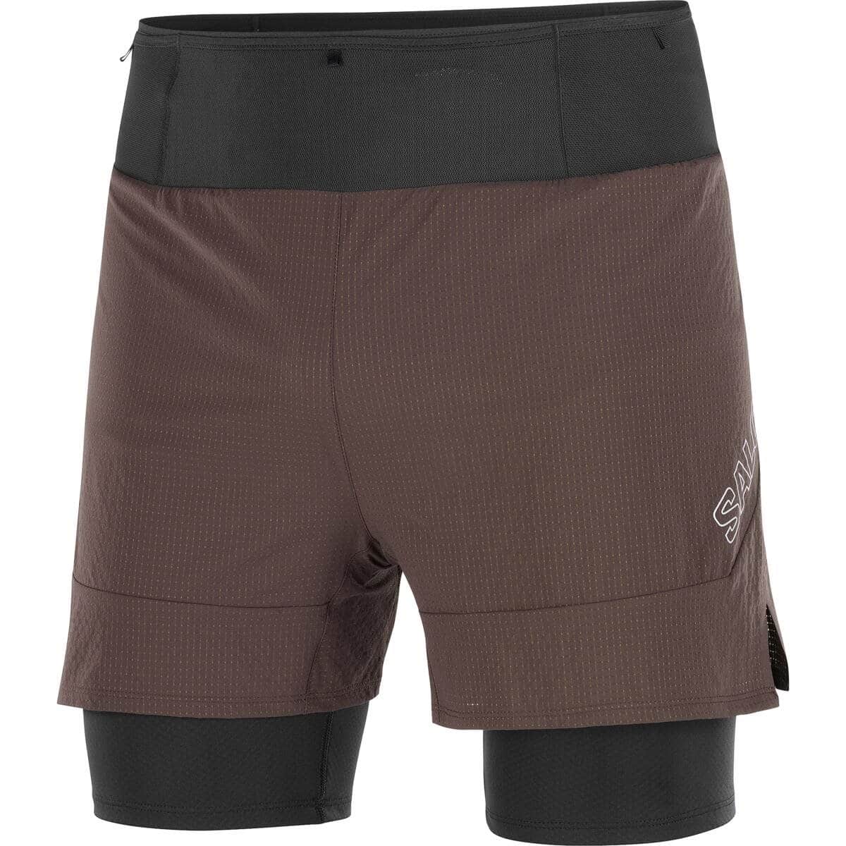 Salomon Sense aero 2in1 shorts heren - BRUIN - Heren afbeelding